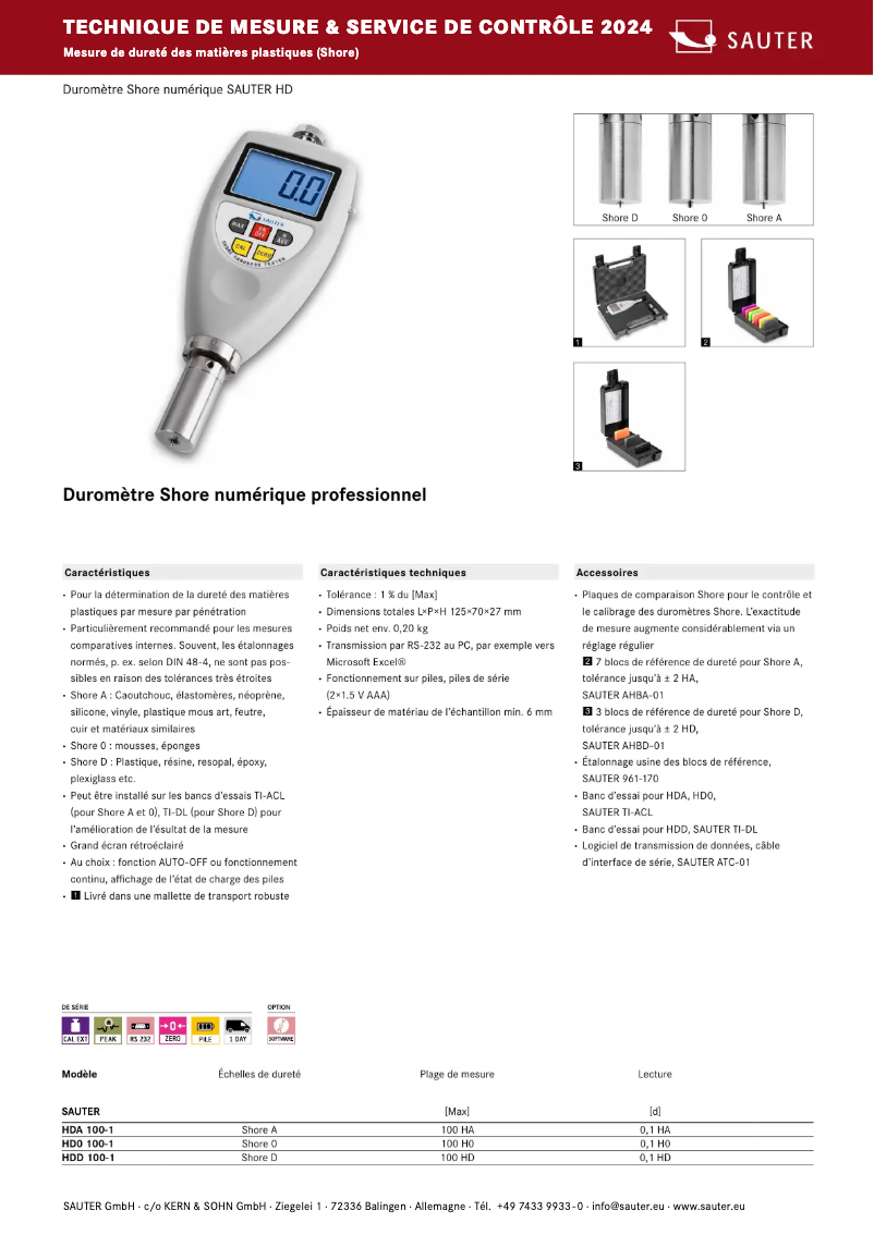 Page 1 de la notice Brochure Kern HDD 100-1