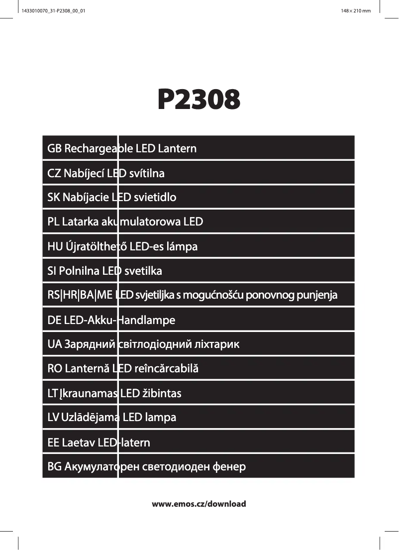 Image de la première page du manuel de l'appareil P2308