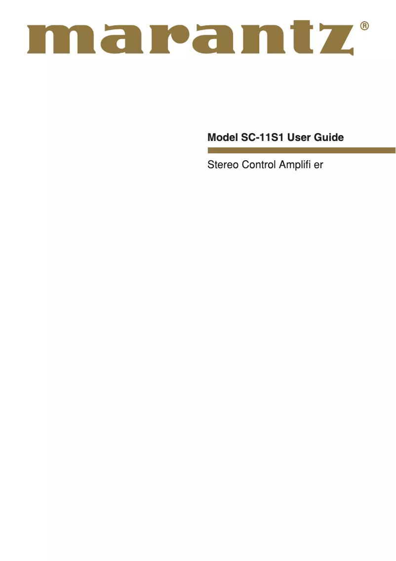 Page 1 de la notice Manuel utilisateur Marantz SC-11S1