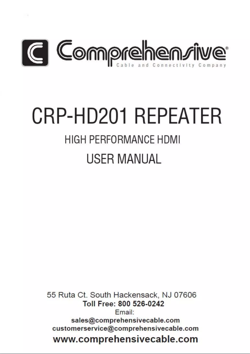 Page 1 de la notice Manuel utilisateur Comprehensive CRP-HD201