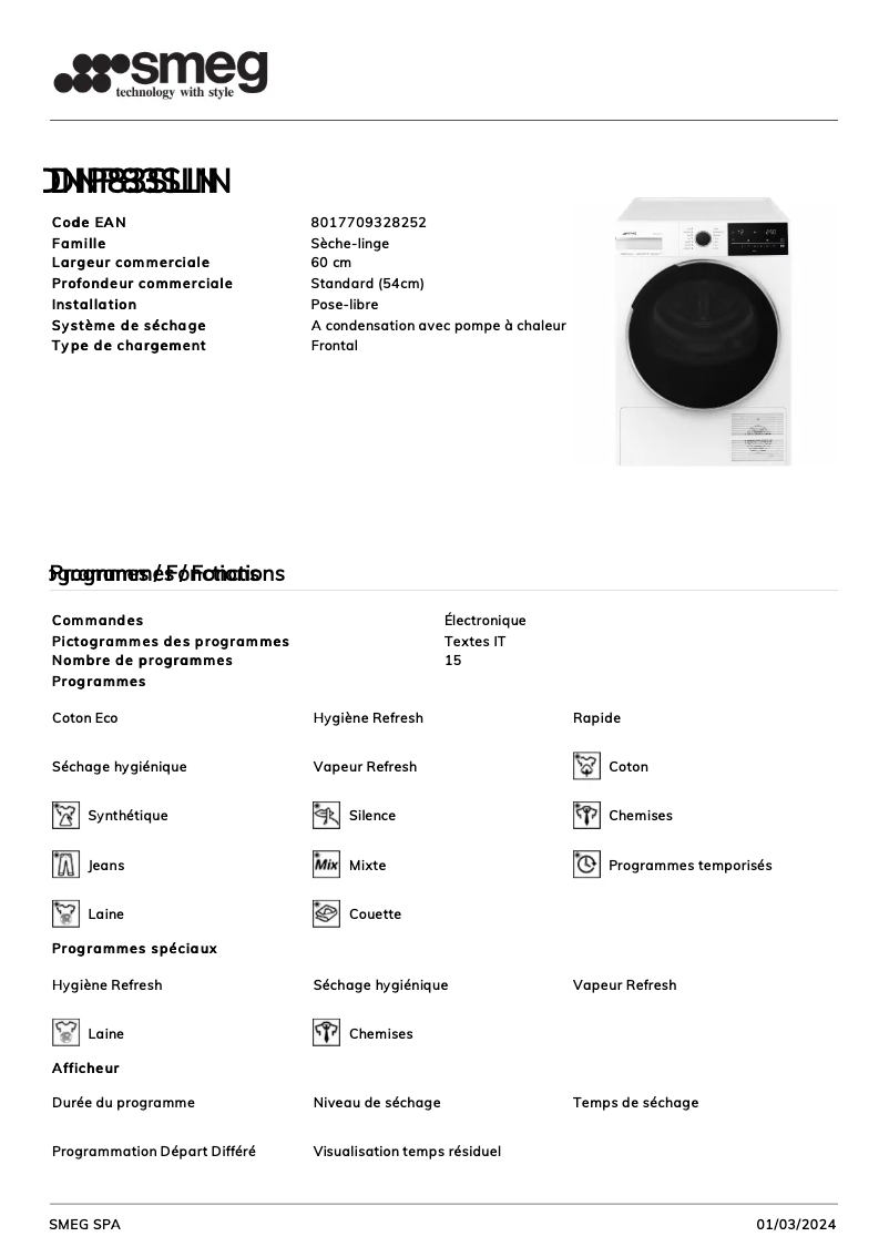 Image de la première page du manuel de l'appareil DNP83SLIN