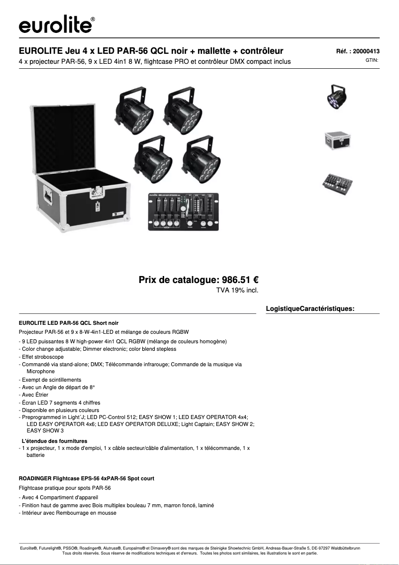 Image de la première page du manuel de l'appareil LED PAR-56