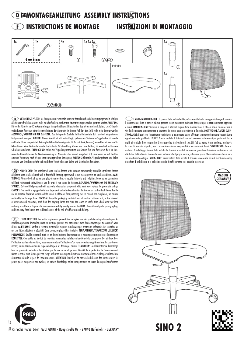 Image de la première page du manuel de l'appareil Sino 2