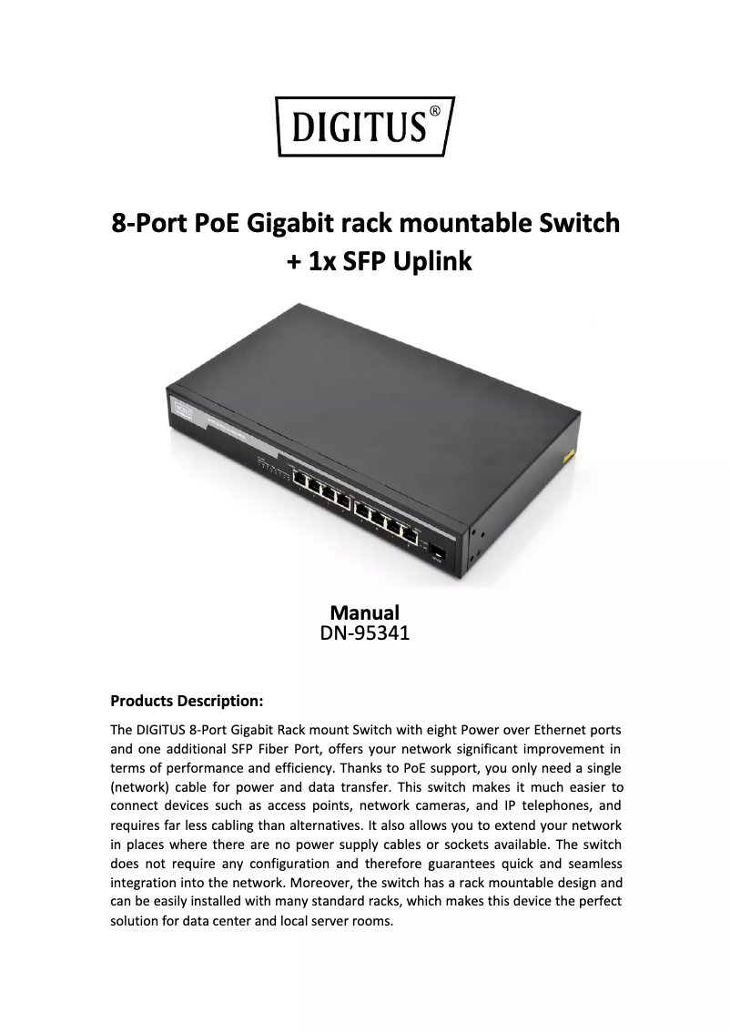 Page n°1 - Manuel utilisateur Digitus DN-95341