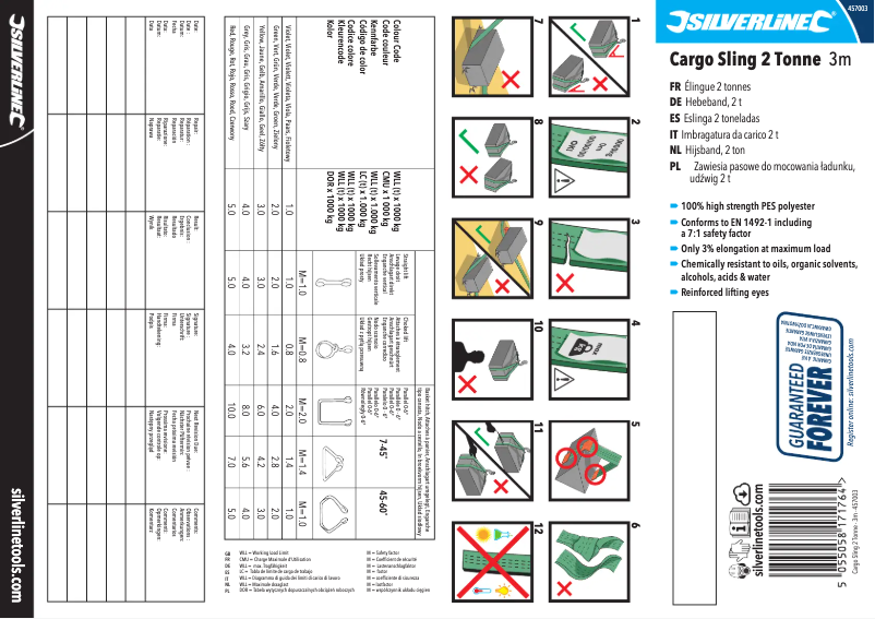 Page 1 de la notice Manuel utilisateur Silverline 457003