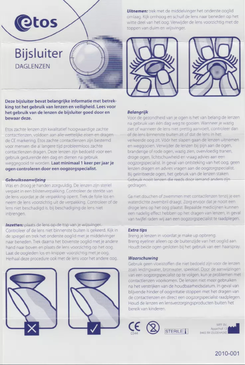 Page 1 de la notice Manuel utilisateur Etos Dag