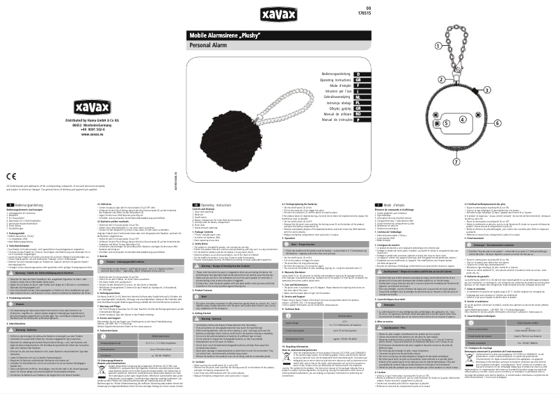 Image de la première page du manuel de l'appareil Plushy 176515