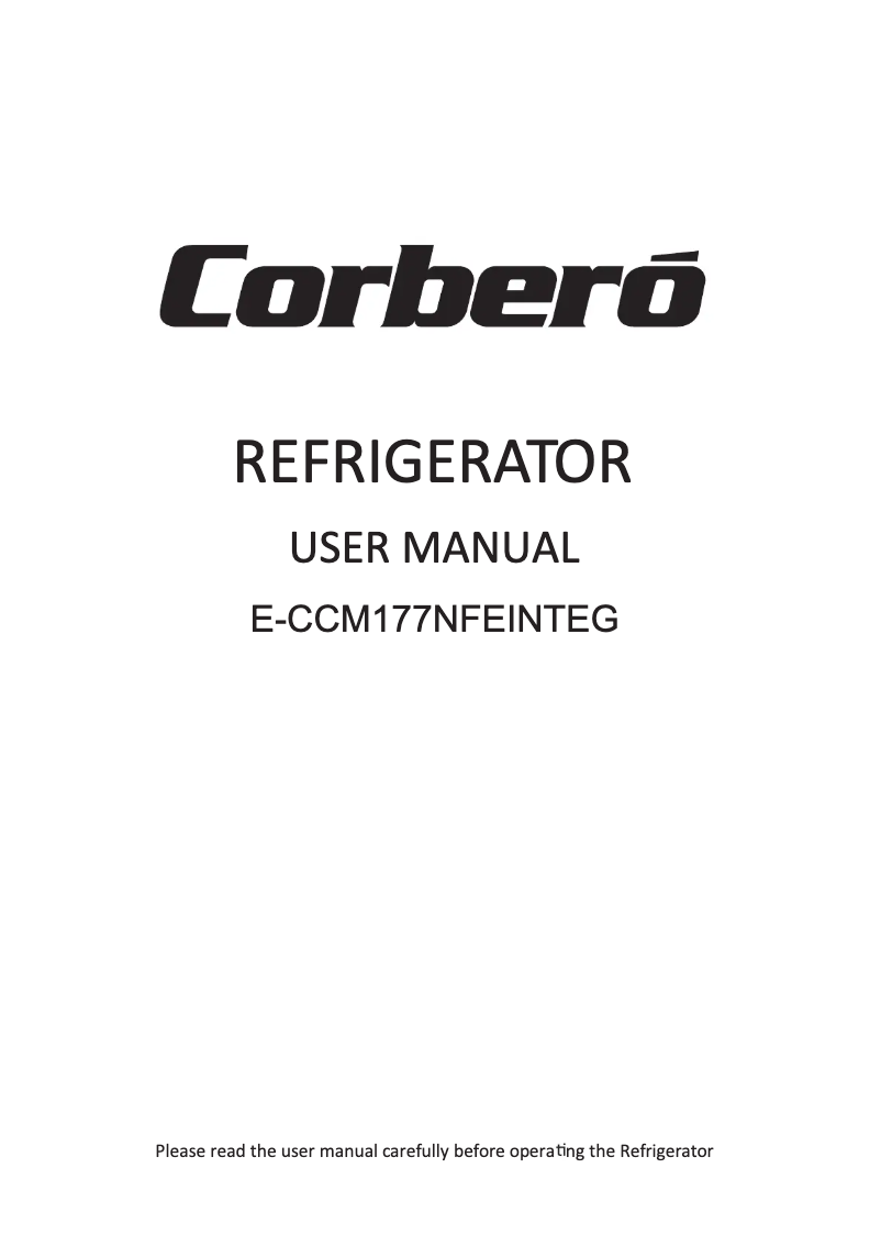 Page 1 de la notice Manuel utilisateur Corbero E-CCM177NFEINTEG