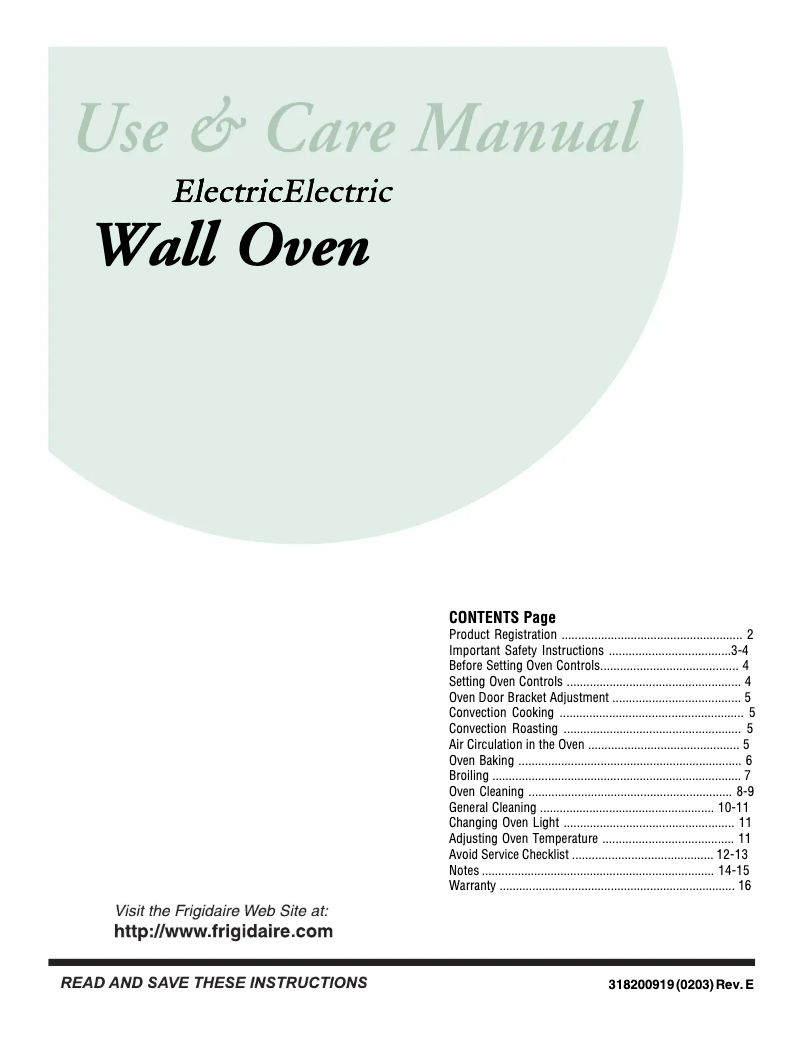 Page 1 de la notice Manuel utilisateur Frigidaire GLEB27T8CS