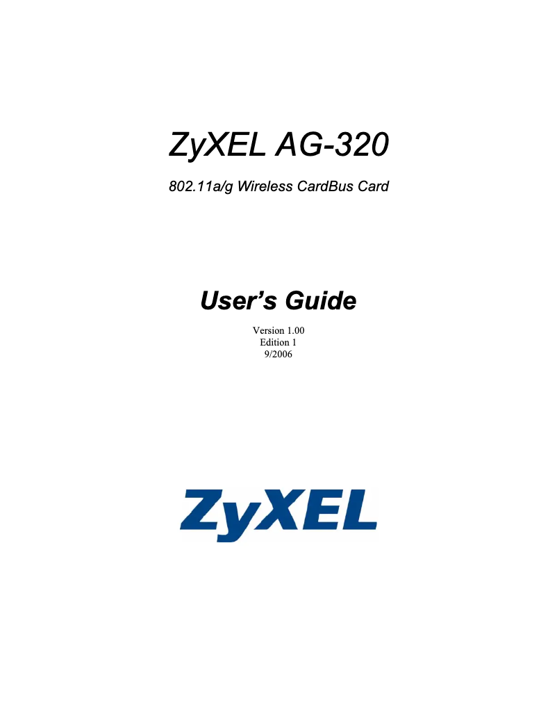 Image de la première page du manuel de l'appareil AG-320