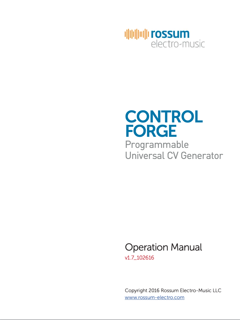 Image de la première page du manuel de l'appareil Control Forge