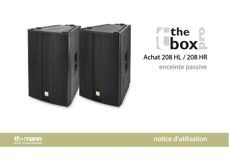 Image de la première page du manuel de l'appareil Achat 208 HL