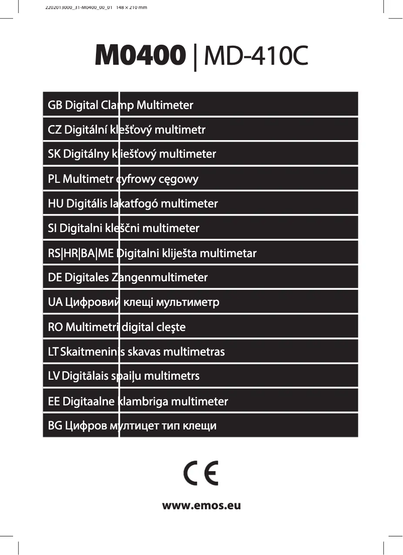 Page n°1 - Manuel utilisateur Emos M0400