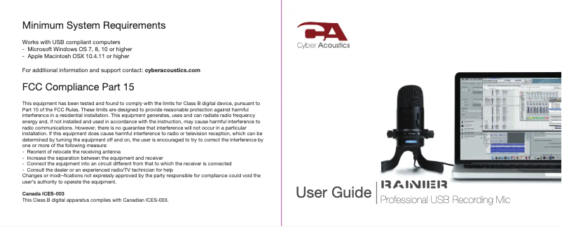 Página 1 del manual Manual de usuario Cyber Acoustics USB Pro Recording Microphone