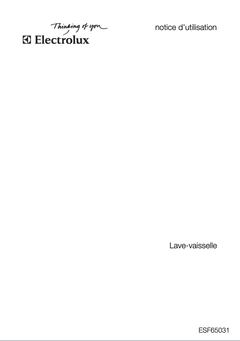 Page 1 de la notice Manuel utilisateur Electrolux ESF65031W