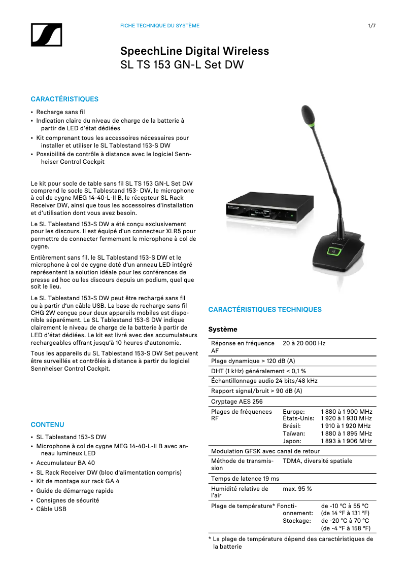 Image de la première page du manuel de l'appareil SpeechLine Digital Wireless