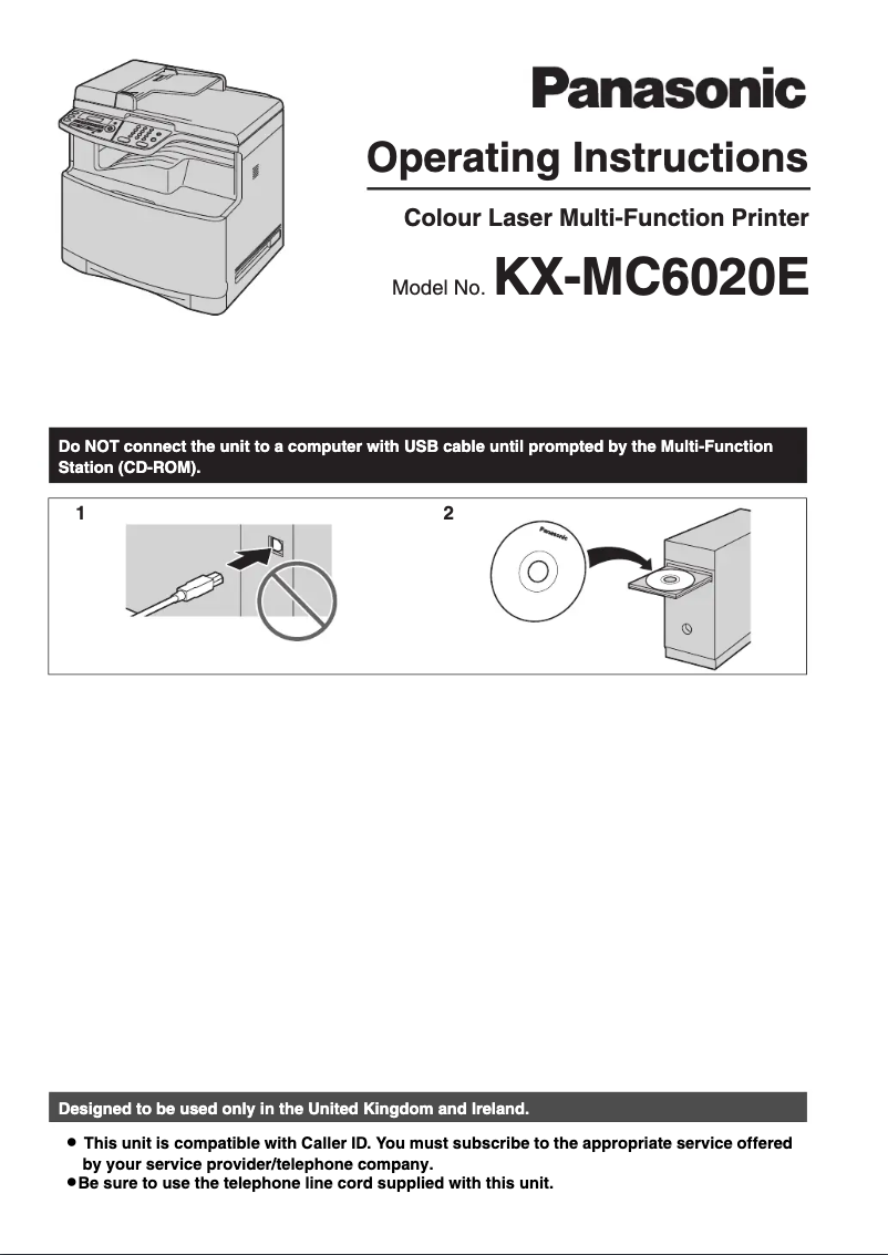 Image de la première page du manuel de l'appareil KX-MC6020E