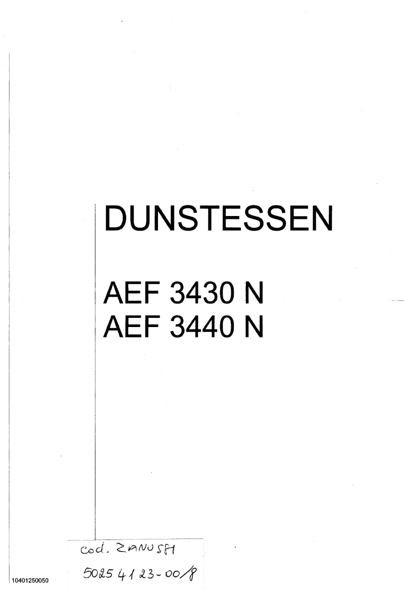 Page 1 de la notice Manuel utilisateur Zanussi AEF 3440N