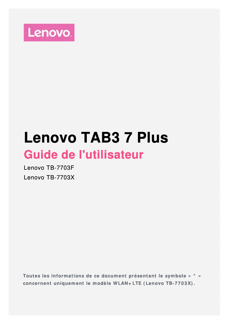 Página 1 del manual Manual de usuario Lenovo TAB3 7 Plus