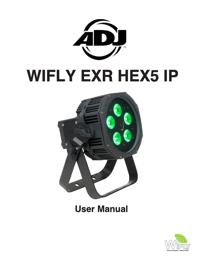 Page 1 de la notice Manuel utilisateur Adj WiFLY EXR HEX5 IP