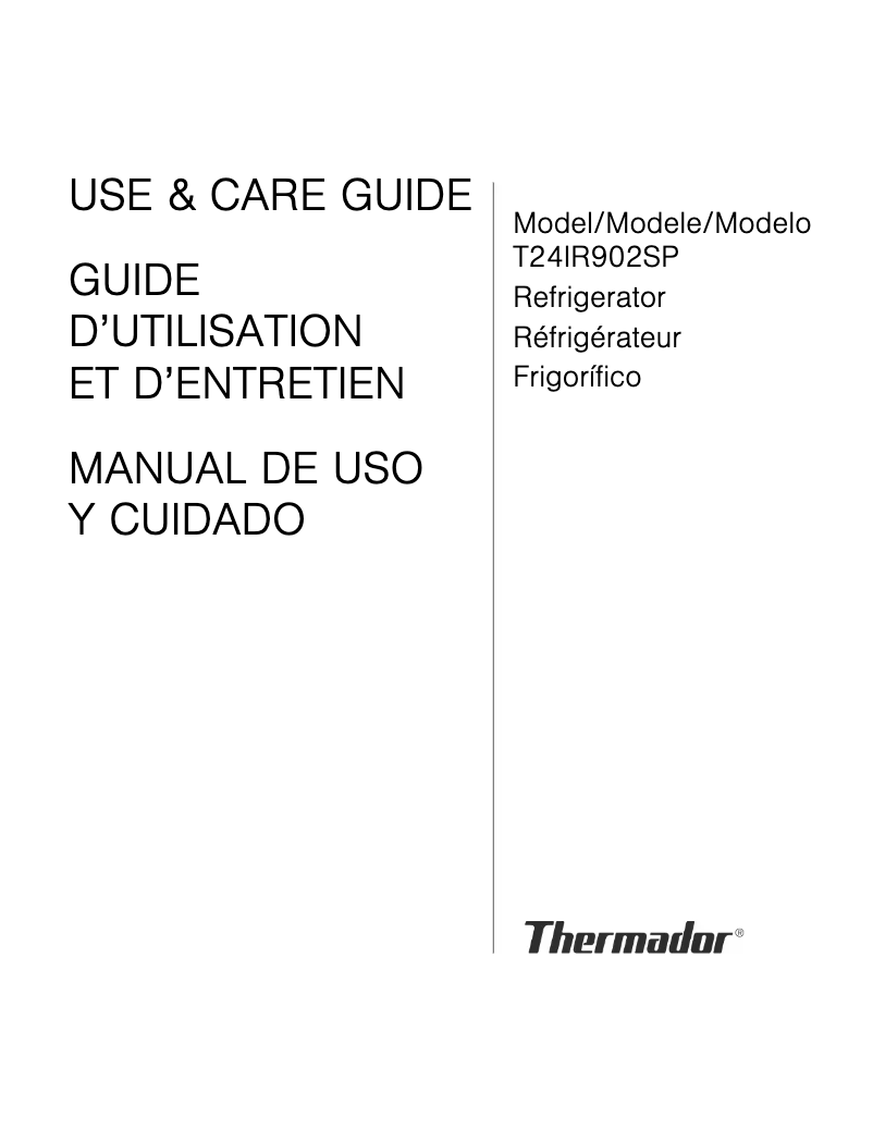 Page n°1 - Manuel utilisateur Thermador T24IR902SP