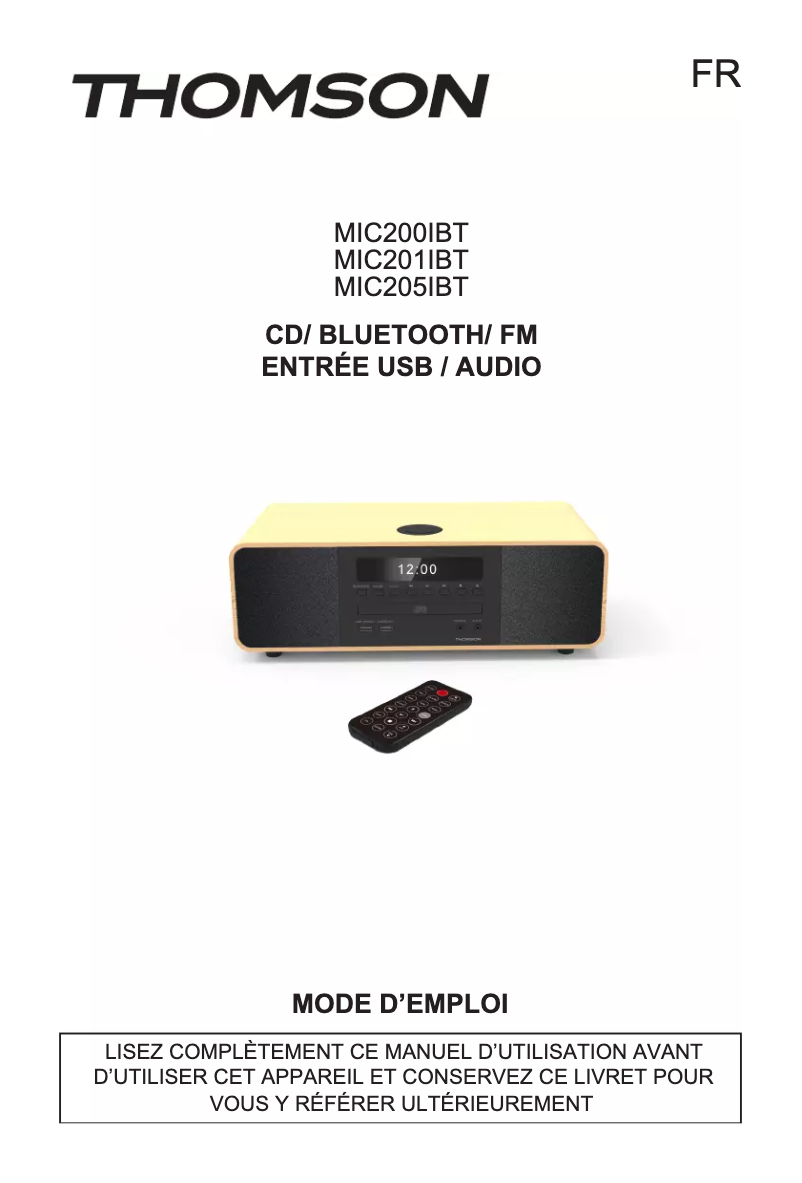 Page n°1 - Manuel utilisateur Thomson MIC201IBT