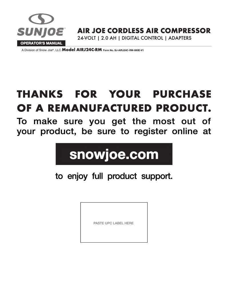 Image de la première page du manuel de l'appareil AIRJ24C-RM