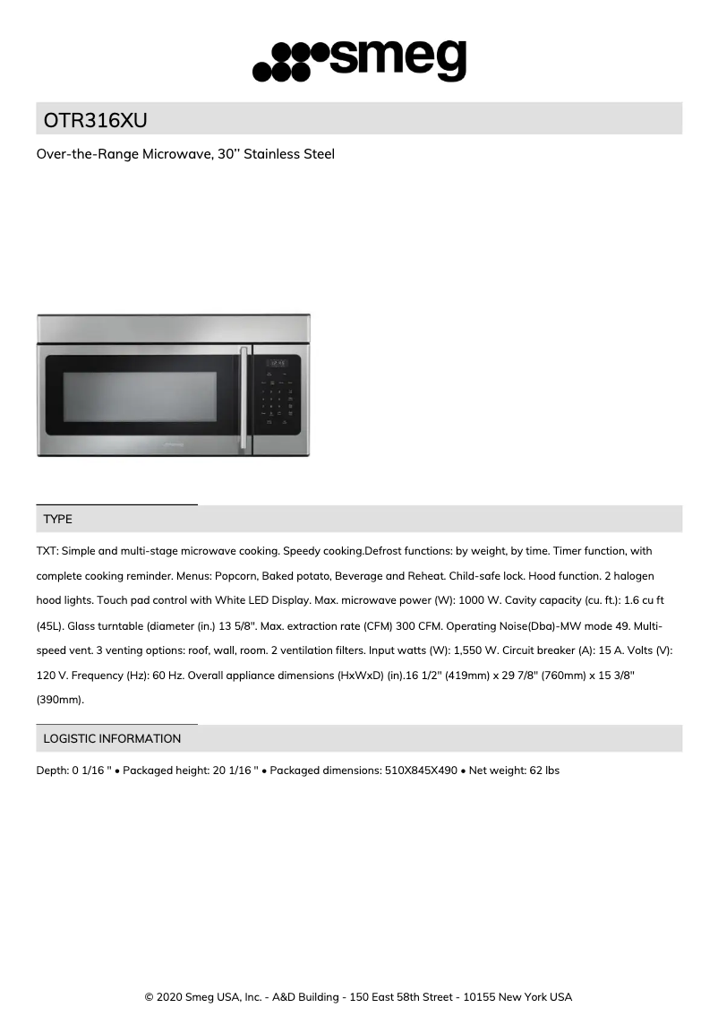 Imagen de la primera página del manual del dispositivo OTR316XU