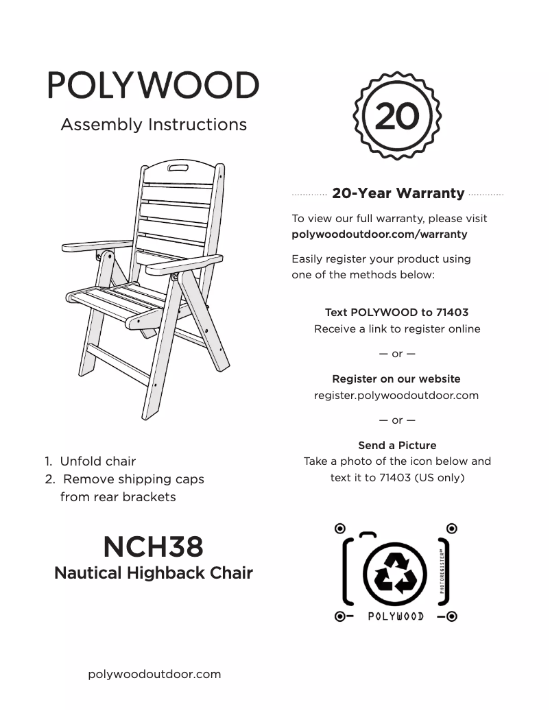 Page 1 of the manual User Manual POLYWOOD NCH38