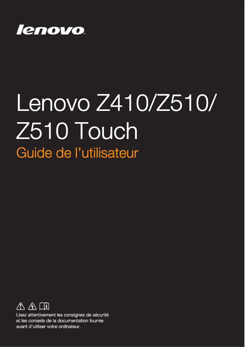 Page 1 de la notice Manuel utilisateur Lenovo IdeaPad Z510 Touch