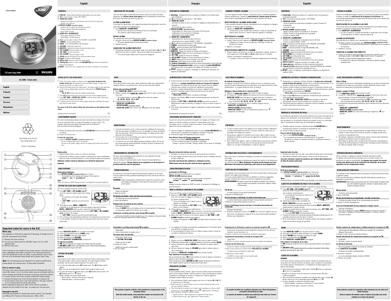 Page n°1 - Manuel utilisateur Philips AJ3260