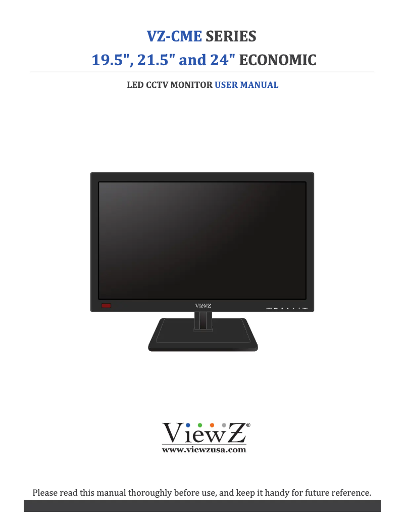 Page 1 de la notice Manuel utilisateur ViewZ VZ-24CME