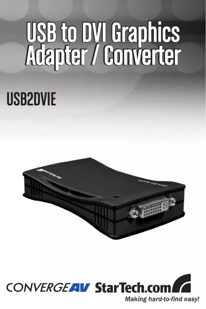 Page n°1 - Manuel utilisateur StarTech.com USB2DVIE