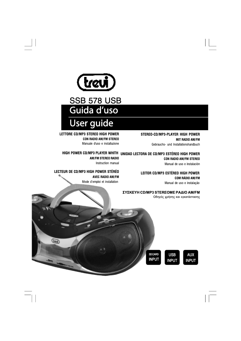 Page 1 de la notice Manuel utilisateur Trevi SSB 578USB