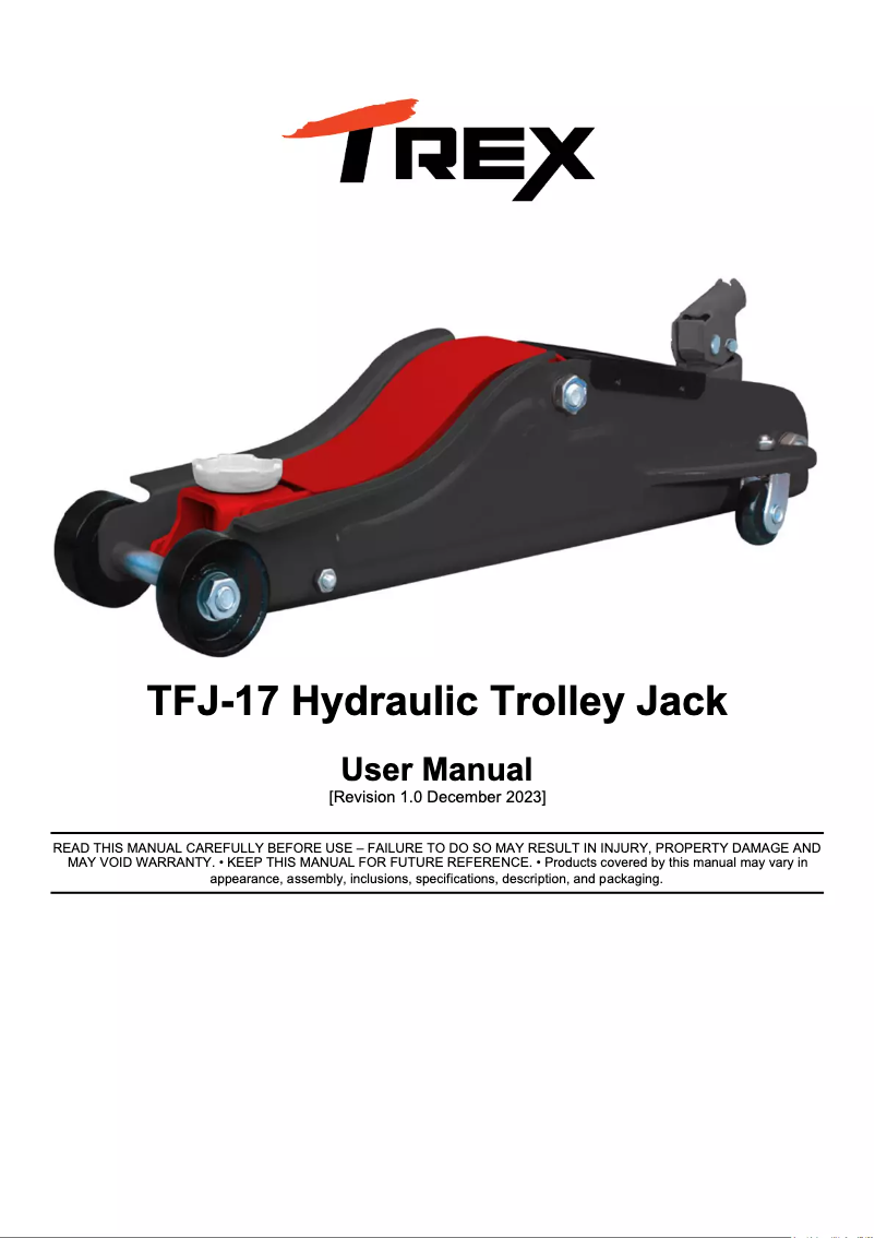 Página 1 del manual Manual de usuario T-Rex TFJ-17