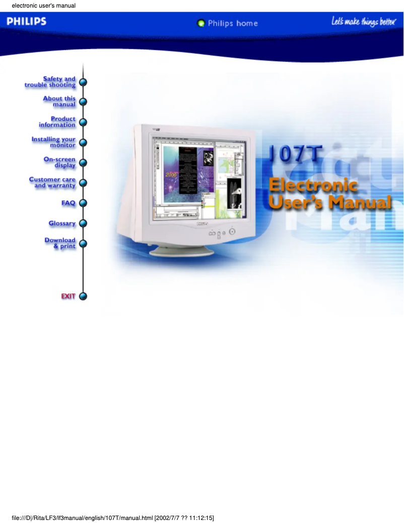 Imagen de la primera página del manual del dispositivo 107T41