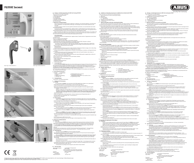 Page n°1 - Guide d'installation Abus FUFT50040W