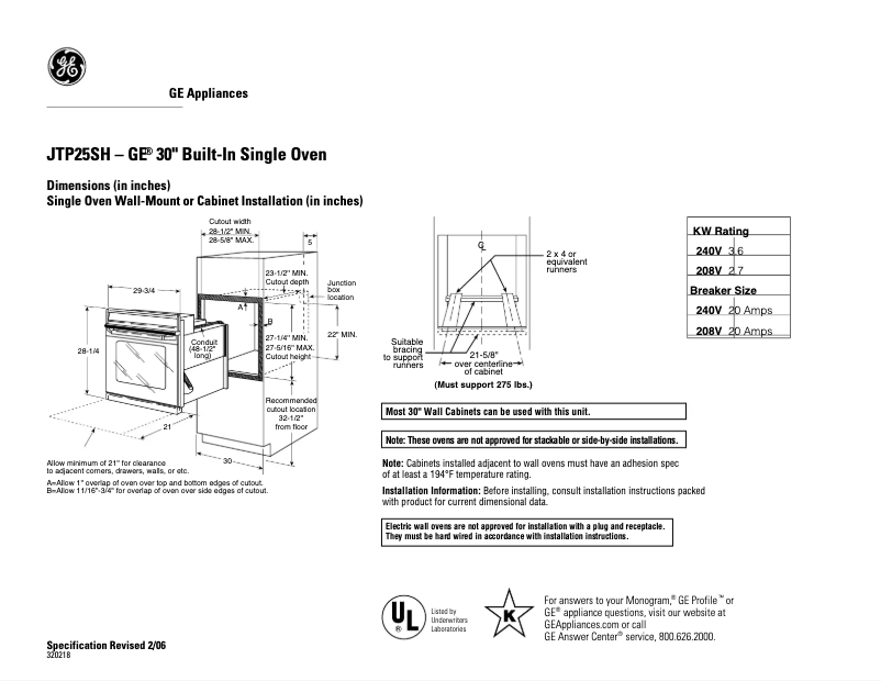 Image de la première page du manuel de l'appareil JTP25SHSS