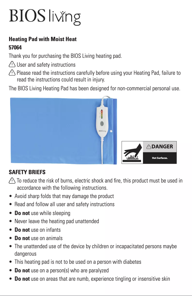 Page 1 de la notice Manuel utilisateur BIOS Medical 57064