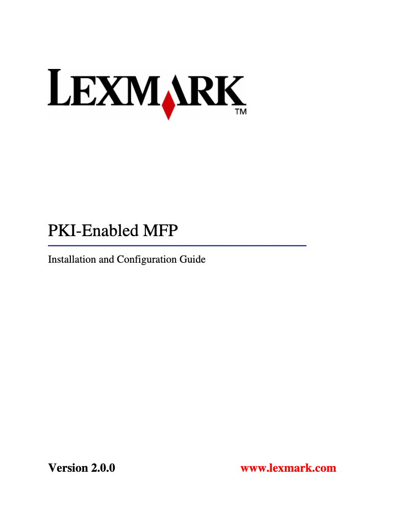 Página 1 del manual Manual de usuario Lexmark Smart Card Authentication