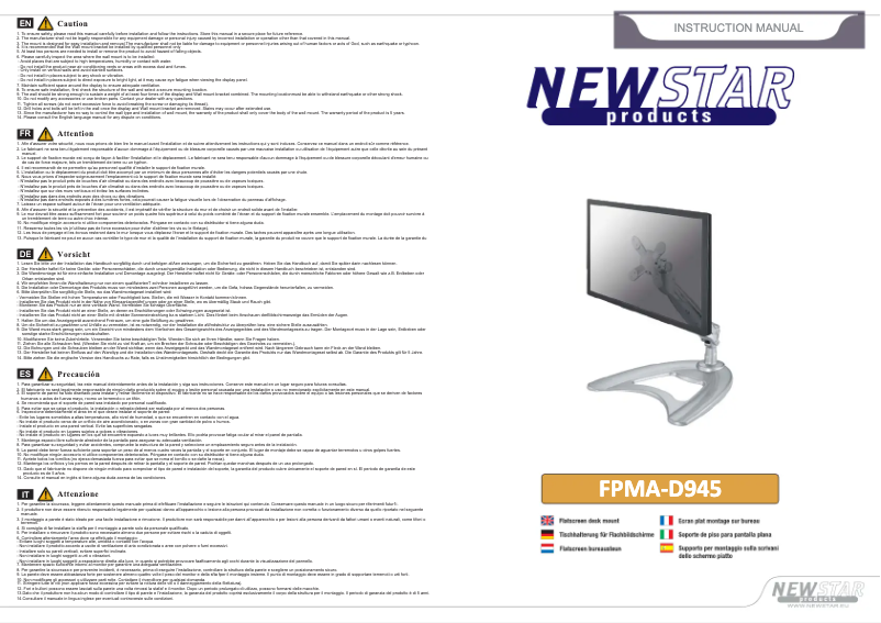Page n°1 - Manuel utilisateur Newstar FPMA-D945