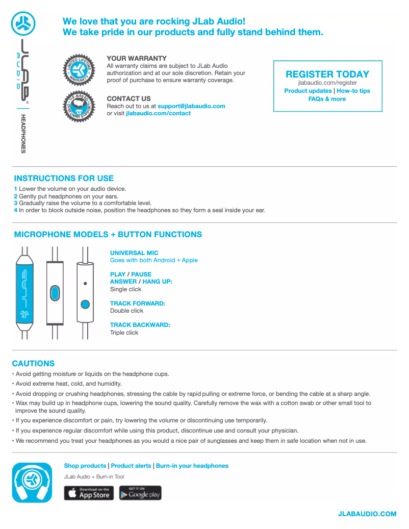 Page n°1 - Manuel utilisateur JLab JBuddies Studio Kids