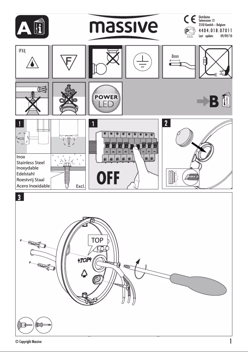 Page 1 de la notice Manuel utilisateur Massive Lyon