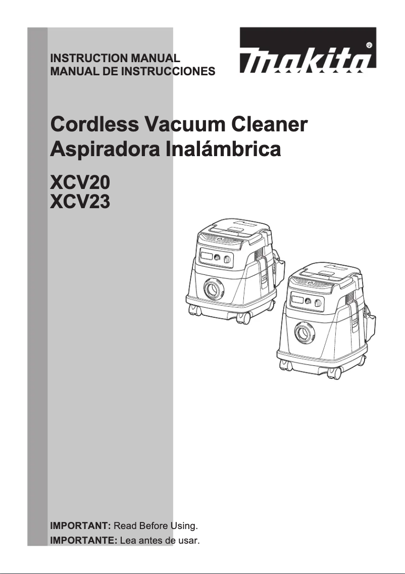 Image de la première page du manuel de l'appareil XCV20Z