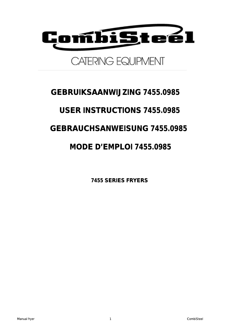 Page n°1 - Manuel utilisateur CombiSteel 7455.0985