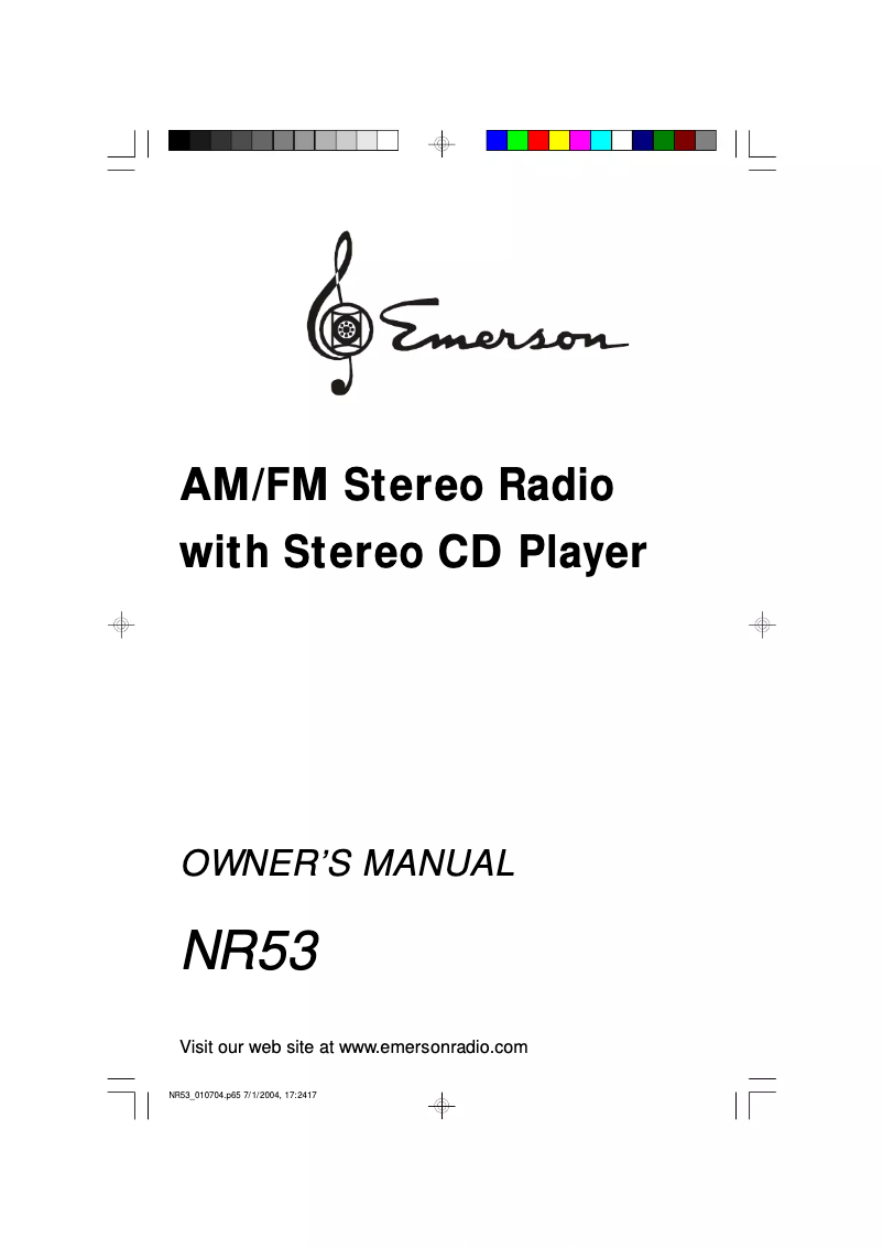 Page 1 de la notice Manuel utilisateur Emerson NR53