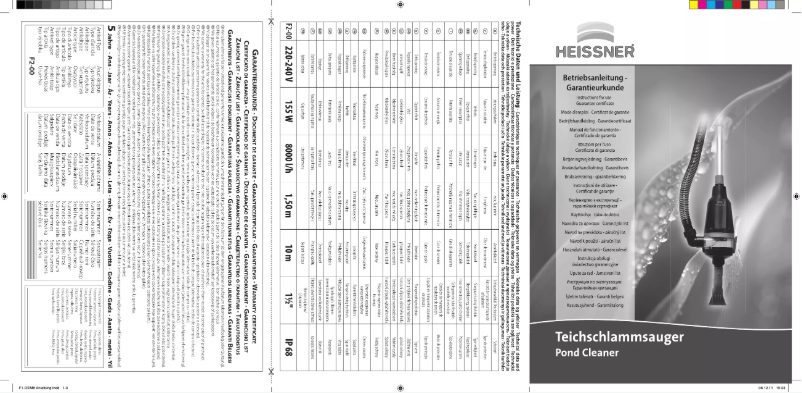 Page 1 de la notice Manuel utilisateur Heissner F2-00