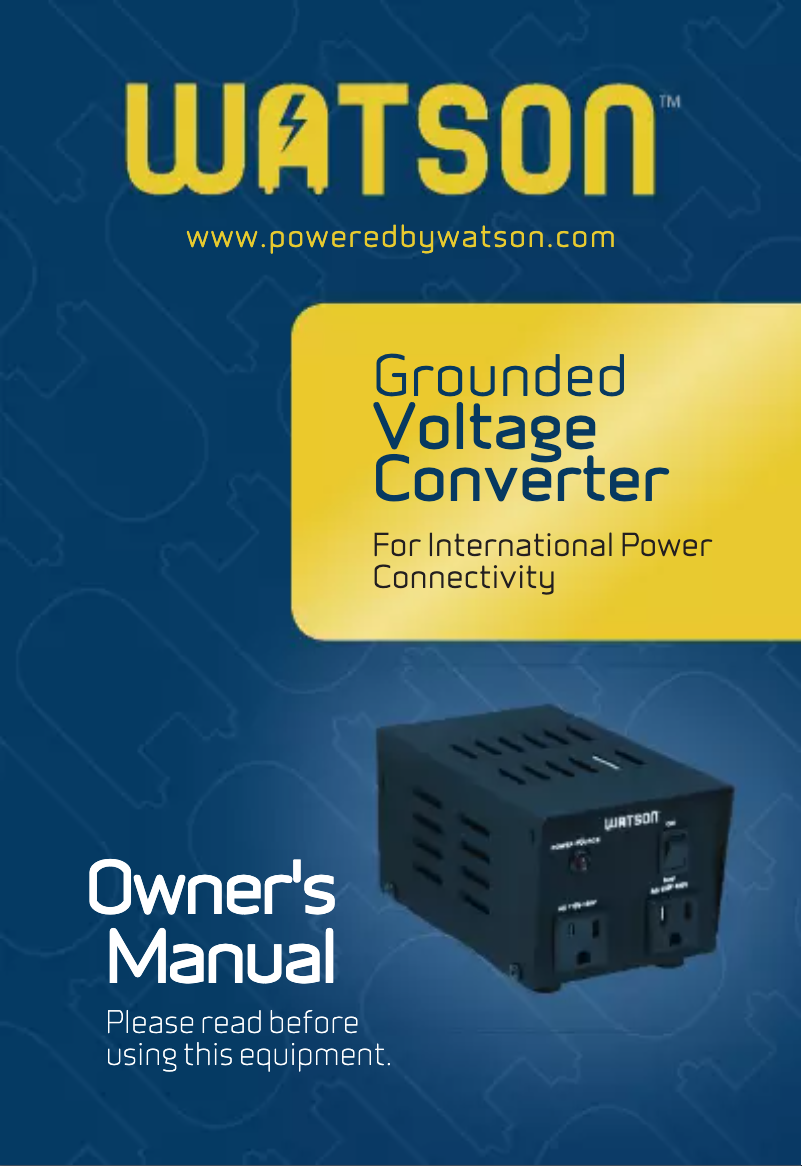 Page 1 de la notice Manuel utilisateur Watson VCG-SD300