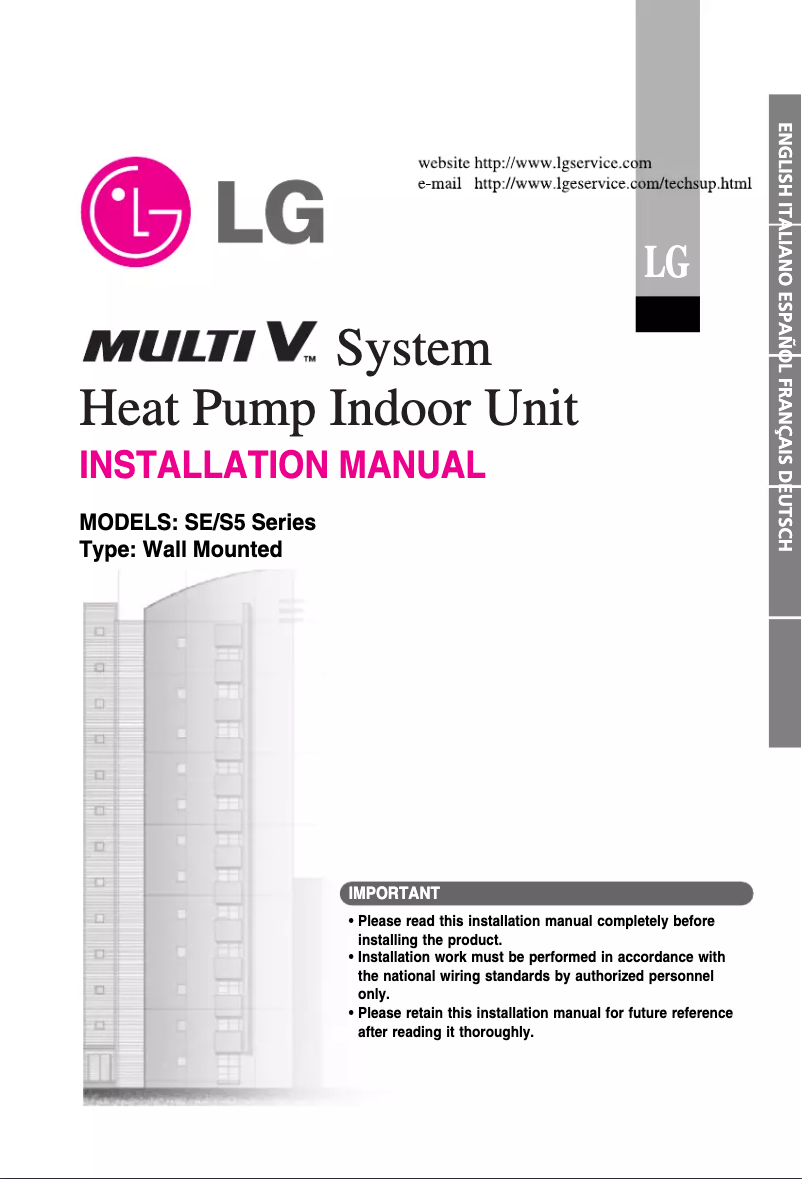 Page n°1 - Manuel utilisateur LG ARNU12GSEA0