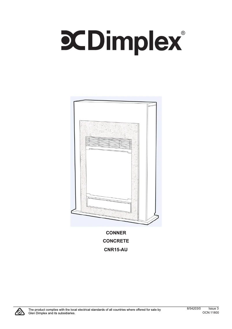 Page 1 de la notice Manuel utilisateur Dimplex CNR15-AU
